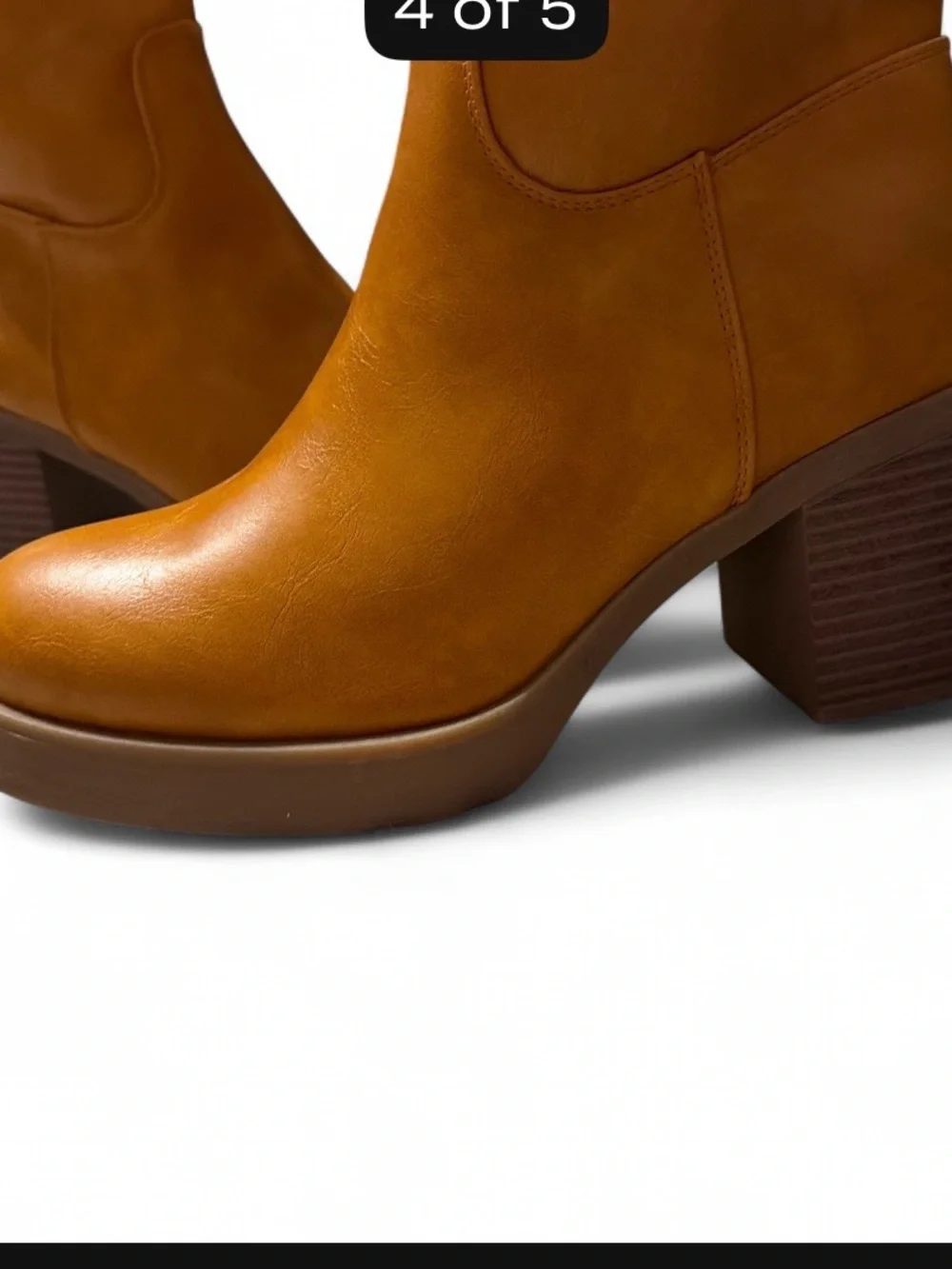 NEW Women's Over-the-Knee Leather Boots in Cognac Brown size 39 US=8-8.5